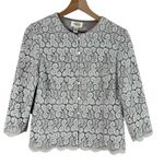 Talbots  Silver Lace Cardigan Blazer Special Occasion Dress Jacket, Size‎ 6 Photo 0