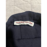 Michel Nicole Pleated Skirt Womens Size 0 Navy Blue Button Front Mini Vintage Photo 3