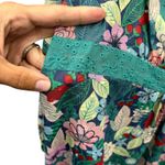 Matilda Jane  Women's Floral Print Long Sleeve Blouse Lace‎ Trim Peasant V Neck L Photo 6