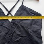 J.Crew  Cross Back Beach maxi Dress Black Linen Blend side slits lightweight XL Photo 5