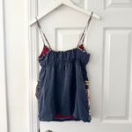 Corey Lynn Calter NWT Deadstock Blue Silk Native Print Baby Doll Tank Tie Neck 4 Photo 6