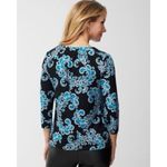 Chico's ✨ Lace Jacquard Pleated Notch-Neck Sz 1 Top✨ Photo 2