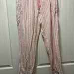 Victoria's Secret  Pink and White Embroidered Striped Pajama Pants  Photo 0