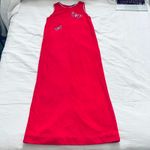 Vintage bright pink maxi dress with beaded butterfly details Red Photo 1