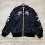 Diesel NWT  Embroidery Reversible Bomber Jacket Reversible Zip Up Women's Size L Photo 5