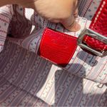 Brighton  Doctor Handbag Vintage with Bamboo Handles and Red Leather Rose Design Photo 6