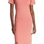 Abound  Distressed midi dress puffy short sleeves salmon color NEW size XL Photo 0