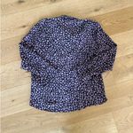 Equipment  Femme - Silk Long Sleeve Button Front Blouse in Black & Purple Photo 2