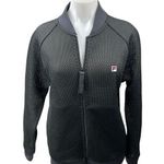 FILA Whiteline Women's Black Mesh Zip Up Activewear Track Bomber Jacket Size S Photo 0