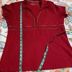 Lady Hagen  hydro-dri medium women’s red and houndstooth lined v neck polo golf t Photo 7