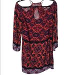 MINKPINK  Red Multicolor Sun Dancer Cold Shoulder Long Sleeve Mini Dress XS Photo 5