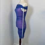 Bebe Off-Shoulder Blue and Purple Dress Photo 4