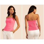 Trina Turk 💕💕 Caleta Top ~ Windowpane Tropical Suiting Candy Pink Medium M NWOT Photo 1