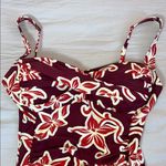 Emerald Red and White One Piece Swimwear Size Medium Red Photo 5