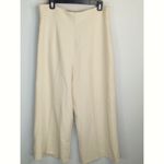 ZARA Cream Trousers Pants Women's Large Cream High Waist Culottes Neutral Work Photo 4
