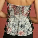 Byron Lars Beauty Mark Sequin Embellished Corset Bustier Top Floral Embroidery Pink Size 8 Photo 1