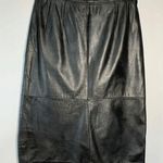 Diversity Women's Knee Length Genuine Leather Straight Skirt Black Size 6 Photo 0