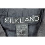 SILKLAND Women's Trench Coat 6 Black V Neck Lightweight Spring 100% Silk Photo 10