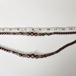 Vintage Brown Tiger's eye Moonglow Lucite Bead Graduated Double Strand Necklace Silver Photo 4