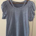 Love Ever After Short Sleeve Pullover Sweater with Collar Cutouts & Rhinestones Size XL Photo 0