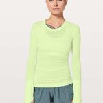 Lululemon NWT Long Sleeve Swiftly Tech Crew Neck Top Fluro Citrus Size 4 Flawed Photo 3
