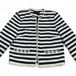 Metaphor Black & White Striped Tweed Blazer Photo 0