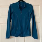 Beyond Yoga Beyond‎ Yoga On the Go Mock Neck Jacket in Teal BLUE Track Jacket Athleisure Photo 0