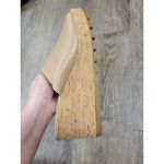 Sorel  Cameron Cork Wedge Heel Slip On Sandals Leather Tan Beige Shoes Size 10.5 Photo 5