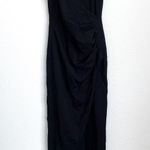 Lovers + Friends Revolve Black Ruched Front Slit Gown Photo 6