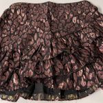 DO+BE NWT  Rose Gold Metallic & Black Ruffled Lined Skirt Photo 1