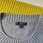 J.Crew  Geometric Fair Isle Crewneck Sweater Gold Gray Cream Wool Medium Photo 6