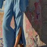 Aerie  Gauzy High Waisted Pool Party Pant Slit Side Wide Leg Size M Photo 13