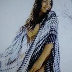 Michael Stars Micheal Stars New boho Ruana Sarong Wrap Scarf Alligator tie dye retro chic OS Photo 8