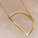 Elegant Gold Geometric Necklace Letter D Photo 0