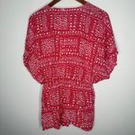 Victoria's Secret  Red White Heart Print Kimono Cover Up Robe One Size Photo 4