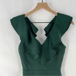 Lulus Divine Darling Hunter Green Ruffled V-Neck Skater Dress NWT Size XS Photo 3