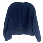 J.Crew  Tweed Wool Blend Bomber Lady Jacket Navy Gold Button Size 20 Photo 9