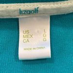 Liz Golf Polo Shirt Turquoise Blue Short Sleeve Zip Front Sport Top Size Large Photo 4