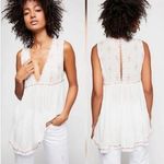 Free People  Embroidered Diamond V-Neck Tank Top W-658 Size S Photo 1