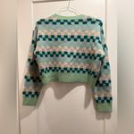 Cotton On Green & Pink Checkered Sweater Modern Knit Size Small Photo 2