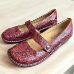 Alegria  Feliz Mary Jane Snake Print Leather Shoes FEL-718 Red Sz 37 US 7/7.5 Photo 0