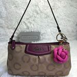 Coach y2k Purple Signature Canvas Wristlet Mini Purse Photo 0