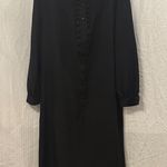 Vintage 1960s Handmade Shift Dress with Matching Belt Black Size L Photo 0