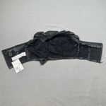 Forever 21 NWT  S Womens Black Faux Leather Bustier Top Knit Cropped Rose Detail Photo 5