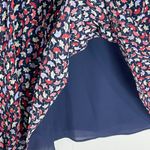 Shoshanna ANTHROPOLOGIE Bristol Silk Blue Floral Ruffle Blouse medium Photo 5