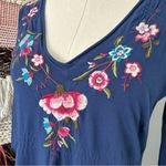 Johnny Was  Embroidered Dress Blue Sz S Photo 5