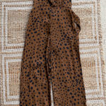 LPA  Brown Polka Dot Halter Jumpsuit Small Tie Back Wide Leg Boho Chic Photo 0