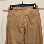ZARA Beige Faux Leather Pants Straight Leg Midrise Size 2 NWT Photo 4