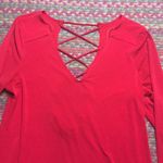 EXPRESS  RED LACE UP TUNIC DRESS Photo 1
