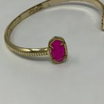 Kendra Scott Elton Open Cuff 14k Yellow Gold Plated Hot Pink Pinch Bracelet Photo 1